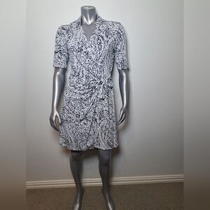 Chaus Elegant Black and White Wrap Dress M